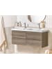 Beliani 2-tlg Badezimmerschrank mit Spiegel VIEDMA in Beige/Weiß