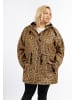 Schmuddelwedda Plus Size Regenmantel Mit Leoprint in Schwarz Beige Leo