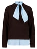Zero  Strickpullover mit Bluseneinsatz in Patch Brown/Blue