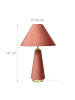 relaxdays Tischlampe in Pink/ Gold - (H)47 x Ø 30 cm