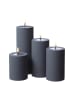 Deluxe Homeart LED Kerze Mia Kunststoff für Innen/Außen flackernd H: 15cm D: 7,5cm in grau