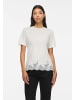 Vila Einfarbige Bluse Rundhals Kurzarm Minimal in Weiß