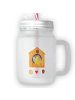 Mr. & Mrs. Panda Trinkglas Mason Jar Vogel Haus ohne Spruch in Transparent