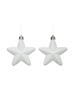 MARELIDA 6er Set Weihnachtsbaumschmuck Sterne bruchfest H: 7,5cm in weiß
