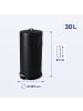 relaxdays Mülleimer in Schwarz - 30 Liter