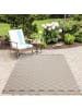 KADIMA DESIGN Teppich Outdoor Flachgewebe Rauten-Muster Polypropylen Balkon in Beige