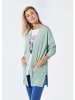 GOLDNER Kurzgröße:  Longstrickjacke mit aufgesetzten Taschen in bergsee
