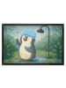 Mr. & Mrs. Panda Fußabstreifer Pinguin Duschen Design ohne Spruch in Weiß