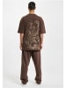 DEF DEF Lange T-Shirts in chocolate brown washed