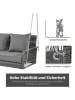 ABRIHOME Hollywoodschaukel in Grau Rattan mit grauen Kissen 2 Sitze