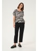 Kaffe Bluse ärmellos KAamber Loose fit in Black/Chalk Animal Print