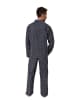NORMANN Flanell Pyjama Schlafanzug zum durchknöpfen - 70102 in grau