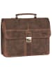 Greenburry Vintage Aktentasche Leder 38 cm mit 2 Hauptfächern in brown