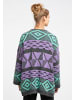 IZIA Damen Offener Strickjacke in Dunkelgrau Mehrfarbig