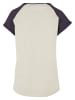 Urban Classics Urban Classics Damen Ladies Contrast Raglan Tee in whitesand/purplenight