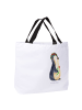 Mr. & Mrs. Panda Tasche Pinguin Blumen ohne Spruch in Weiß