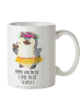Mr. & Mrs. Panda Frühstücksbecher Pinguin Kokosnuss mit Spruch in Weiß