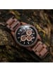 Holzkern Herrenuhr Quarz Chronograph Buschwerk Walnuss/Marmor Schwarz / Braun