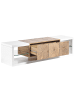 Beliani TV-Schrank FULERTON in Weiß/Braun - (W) 160 x (H) 40 x (L) 42 cm