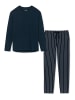 Schlafanzug Cotton in Blau gestreift / Dunkelblau