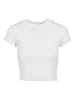 Urban Classics Urban Classics Damen Ladies Cropped Rib Tee in white