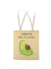 Mr. & Mrs. Panda Tote Bag Avocado Schwangerschaft mit Spruch in Gelb Pastell