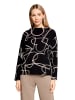 Betty Barclay Sweatshirt mit Rippenstruktur in Schwarz/Weiß