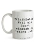 Mr. & Mrs. Panda Becher Spruch Triathlon Helden mit Spruch in Weiß
