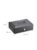 relaxdays Geldkassette in Grau - (B)25 x (H)9 x (T)18 cm