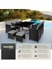 tectake Rattan-Gartenlounge für 6 bis 10 Personen, Inkl. Schutzhülle