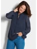 GOLDNER Elegante Jersey-Bluse mit Rundhals in marine