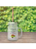 Mr. & Mrs. Panda Trinkglas Mason Jar Avocado Yoga mit Spruch in Transparent