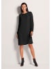 MADELEINE Elegantes, gerades Langarmkleid in schwarz