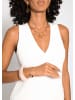 SASSYCLASSY Strick-Top mit Knopfleiste und tiefem V-Ausschnitt in Offwhite