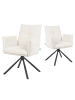 DUBI Möbel 2er-Set: Drehstuhl Mika-Nevio in Creme - (B)60 x (H)88 x  (T)63 cm