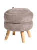 Beliani Pouf HAWLEY in Grau/Beige - (W) 40 x (H) 41 x (L) 40 cm