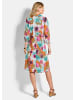 GOLDNER Kurzgröße:  Blusenkleid mit Leo-Blumen-Muster in bunt / gemustert