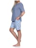 NORMANN kurzarm Pyjama Shorty Schlafanzug Spitzenbesatz - 72883 in hellblau