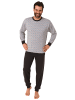 NORMANN Schlafanzug langarm Bündchen - 66075 in grau