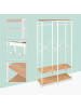 relaxdays Garderobe in Weiß/ Natur - (B)94,5 x (H)180 x (T)40 cm