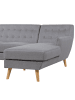 Beliani 3-Sitzer Sofa MOTALA in Grau/Braun - (W) 176 x (H) 76 x (L) 138 cm