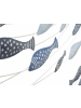 Mauro Ferretti Dekorative 3D-Metallplatte mit blauem Fischmotiv, 96,5 x 1,5 x 61 cm