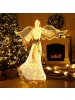 COSTWAY 160cm beleuchteter Weihnachtsengel in Gold