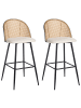 Beliani 2-tlg Barhocker CORNELL in Schwarz/Beige/Braun