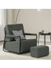 SoBuy Sessel mit Hocker in Anthrazit - (W) 67 x (H) 78 x (L) 59.5 cm