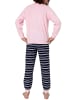 NORMANN Frottee Pyjama langarm Bündchen Schlafanzug Herz - 50633 in rosa