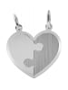 Adeliás Damen Anhänger Herz aus 925 Silber in silber