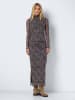 Noisy may Blusentop High Neck Mesh Allover-Print in Braun