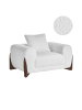 Beliani Sessel VINLIDEN in Weiß/Braun - (W) 118 x (H) 62 x (L) 87 cm