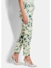 GOLDNER Jerseyhose mit floralem Design in salbei / weiß / gemustert
